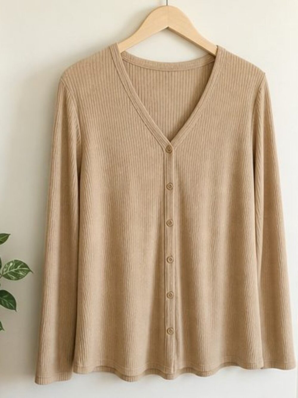 Camel Ruffle Blouse